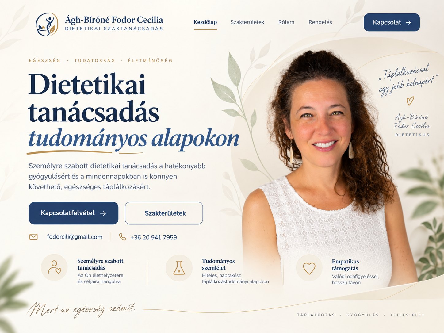 Fodor Cecilia Dietetika weboldal