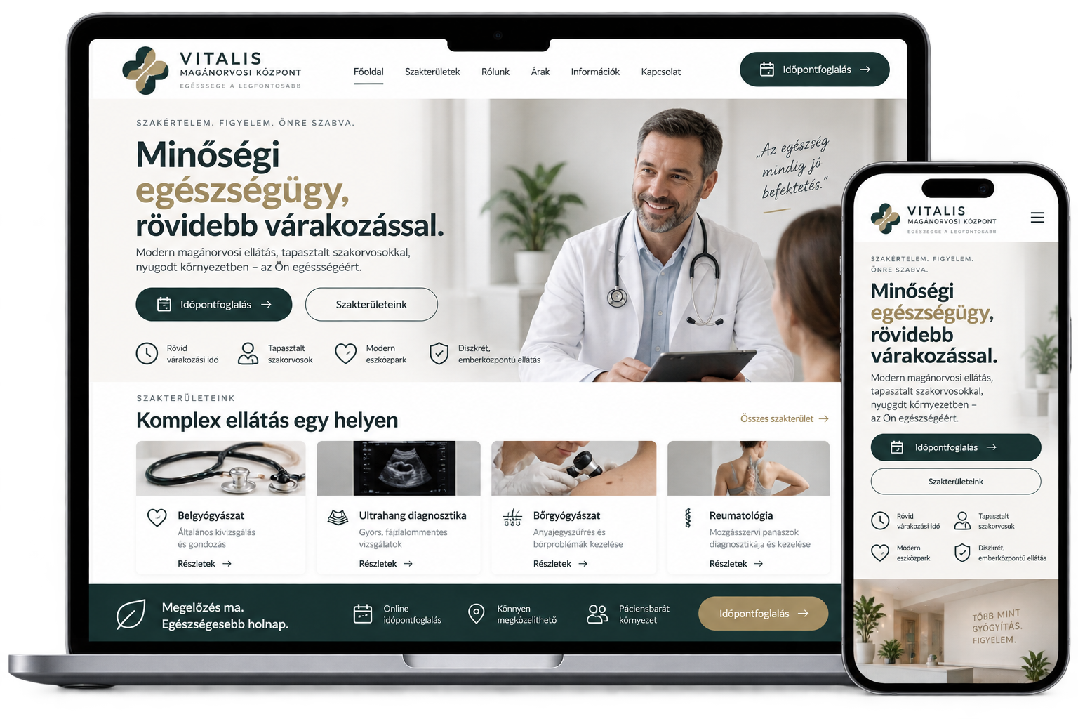 Magánorvosi weboldal látványterv – OnStart