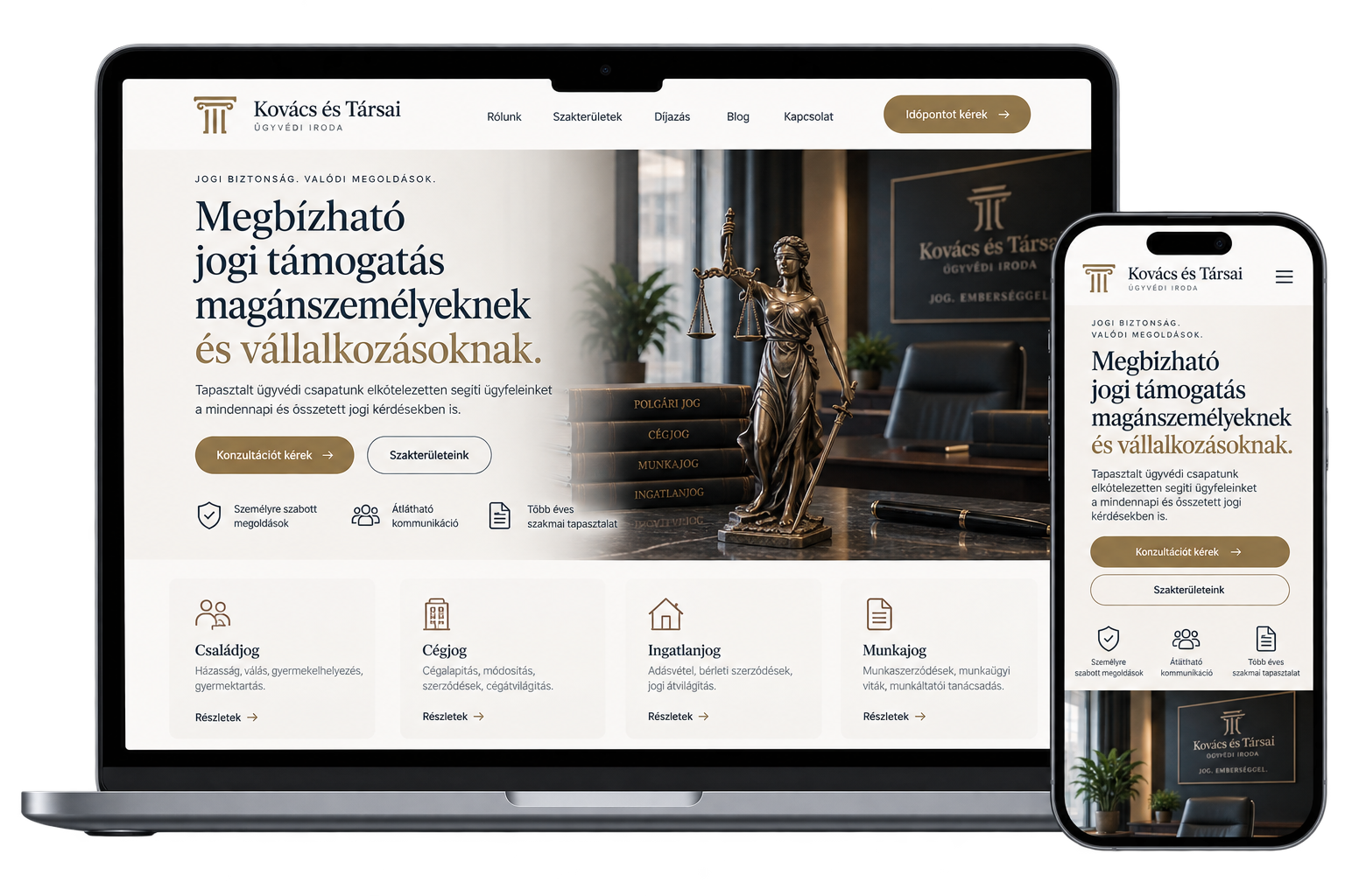 Ügyvédi weboldal látványterv – OnStart